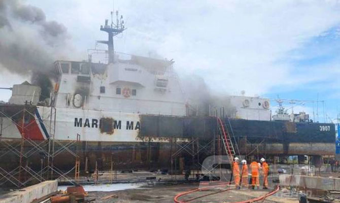 MMEA patrol ship fire, Malaysia